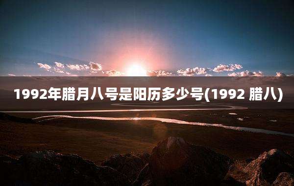 1992年腊月八号是阳历多少号(1992 腊八)
