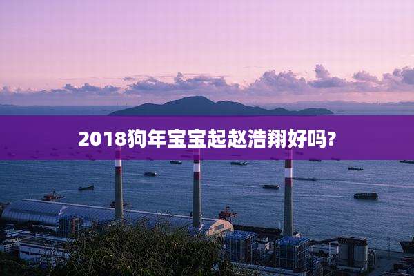 2018狗年宝宝起赵浩翔好吗?