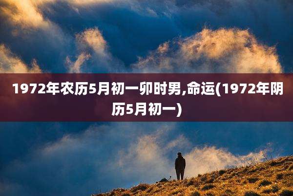 1972年农历5月初一卯时男,命运(1972年阴历5月初一)