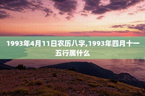 1993年4月11日农历八字,1993年四月十一五行属什么