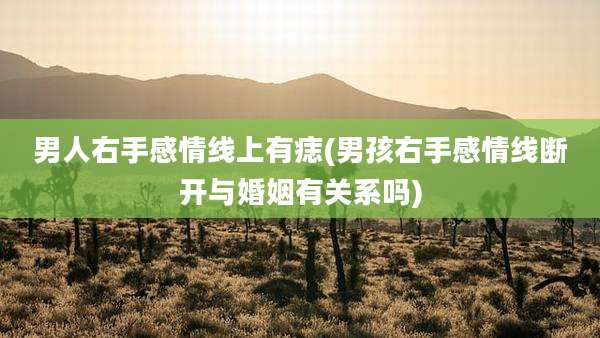 男人右手感情线上有痣(男孩右手感情线断开与婚姻有关系吗)