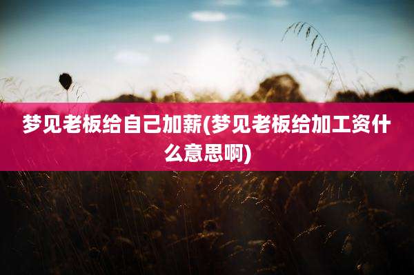 梦见老板给自己加薪(梦见老板给加工资什么意思啊)