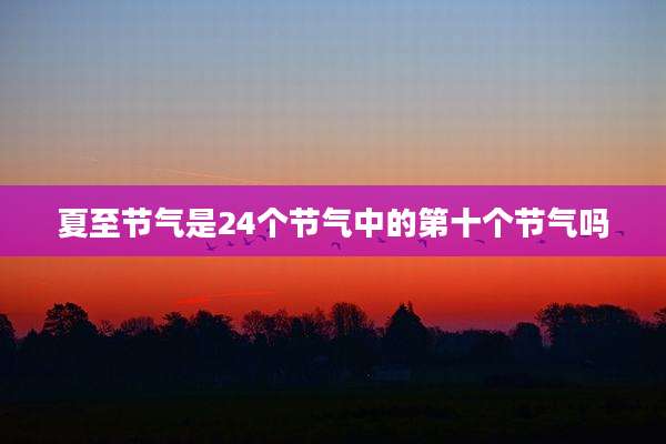 夏至节气是24个节气中的第十个节气吗