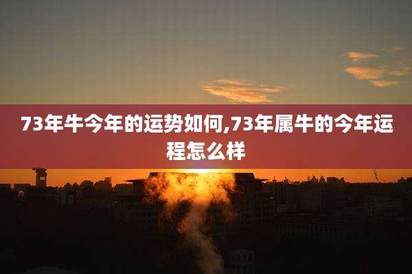 73年牛今年的运势如何,73年属牛的今年运程怎么样