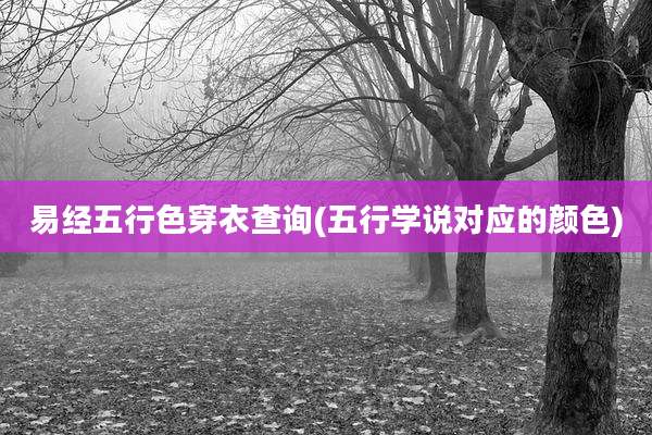 易经五行色穿衣查询(五行学说对应的颜色)