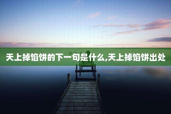 天上掉馅饼的下一句是什么,天上掉馅饼出处