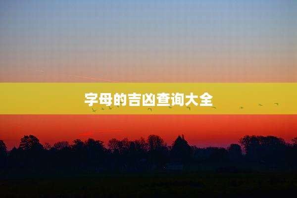 字母的吉凶查询大全
