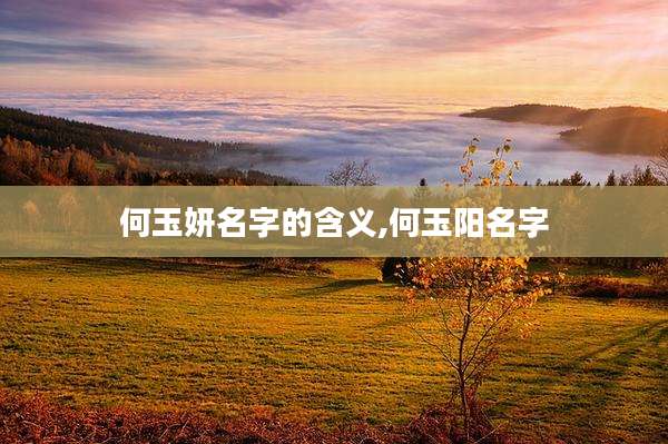 何玉妍名字的含义,何玉阳名字