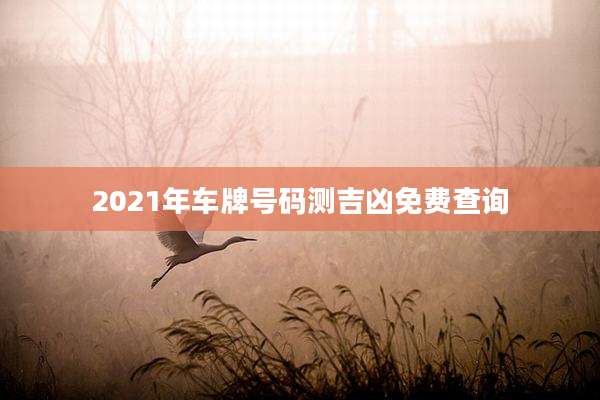 2021年车牌号码测吉凶免费查询