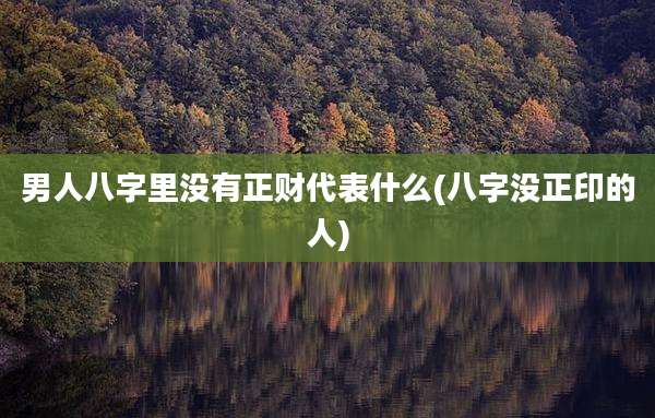 男人八字里没有正财代表什么(八字没正印的人)