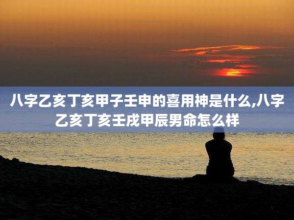 八字乙亥丁亥甲子壬申的喜用神是什么,八字乙亥丁亥壬戌甲辰男命怎么样