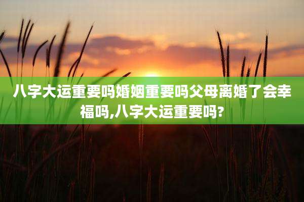 八字大运重要吗婚姻重要吗父母离婚了会幸福吗,八字大运重要吗?