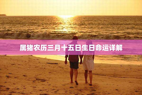 属猪农历三月十五日生日命运详解