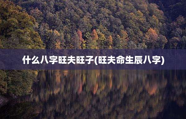 什么八字旺夫旺子(旺夫命生辰八字)