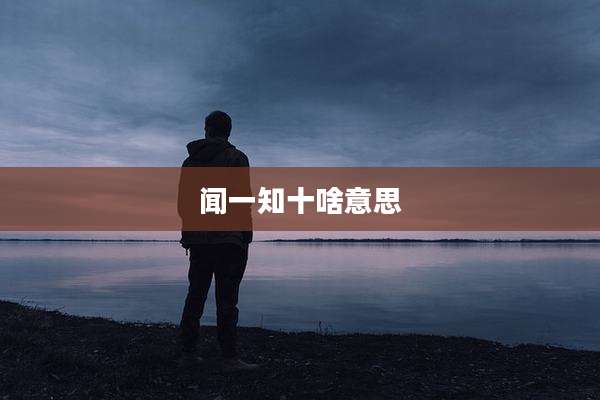 闻一知十啥意思