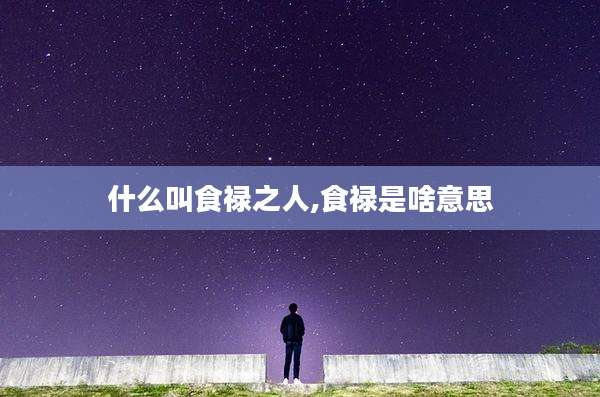 什么叫食禄之人,食禄是啥意思