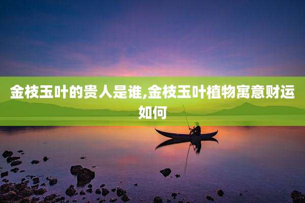 金枝玉叶的贵人是谁,金枝玉叶植物寓意财运如何