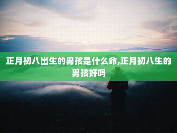 正月初八出生的男孩是什么命,正月初八生的男孩好吗