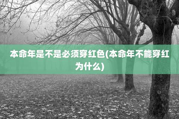 本命年是不是必须穿红色(本命年不能穿红为什么)