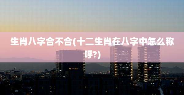 生肖八字合不合(十二生肖在八字中怎么称呼?)