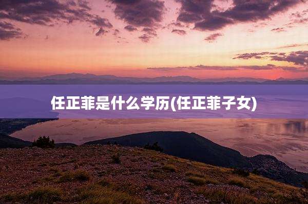 任正菲是什么学历(任正菲子女)
