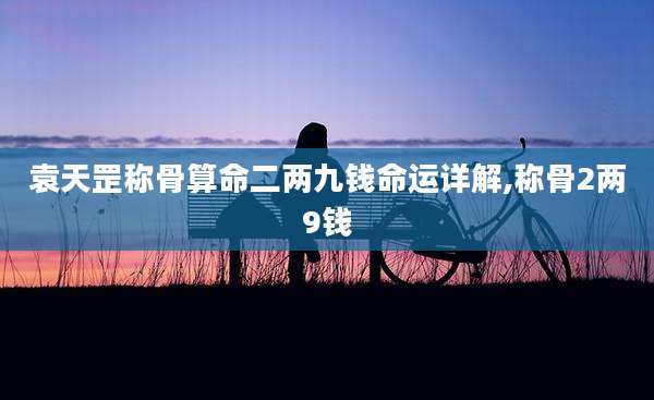 袁天罡称骨算命二两九钱命运详解,称骨2两9钱
