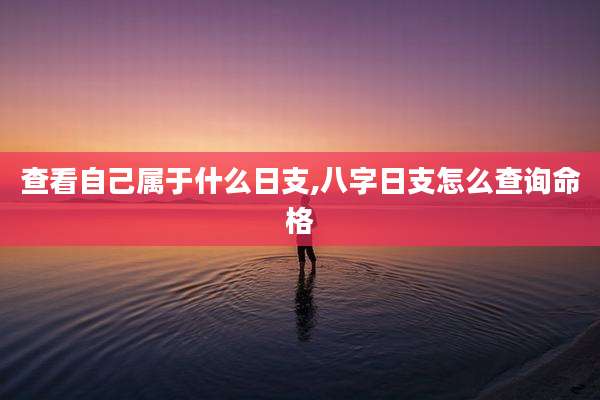 查看自己属于什么日支,八字日支怎么查询命格