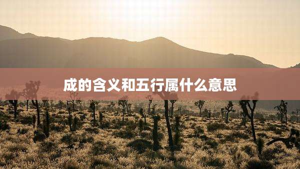 成的含义和五行属什么意思