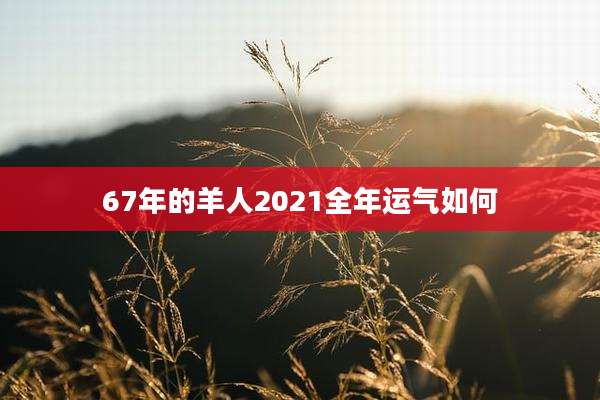 67年的羊人2021全年运气如何