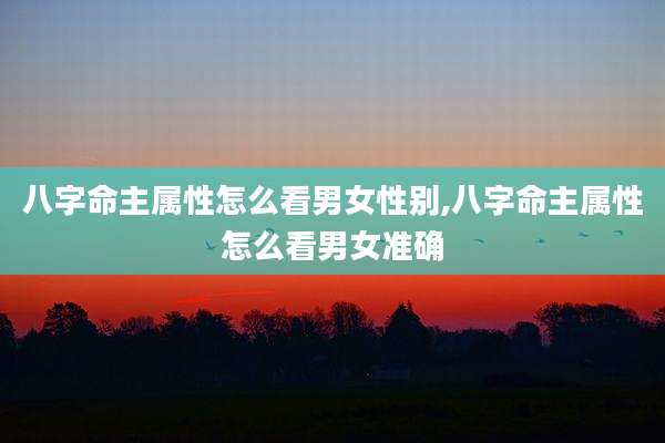 八字命主属性怎么看男女性别,八字命主属性怎么看男女准确