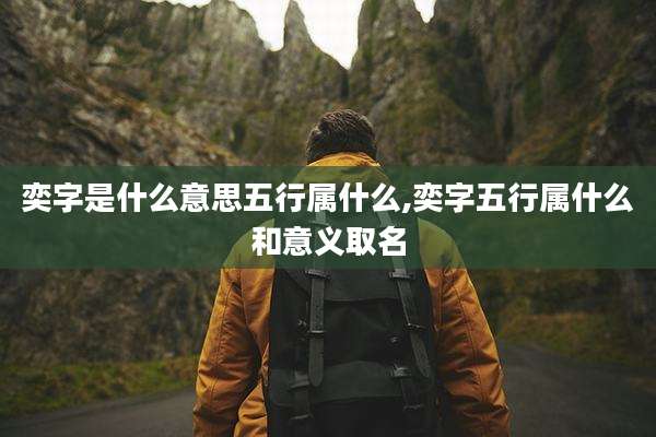 奕字是什么意思五行属什么,奕字五行属什么和意义取名