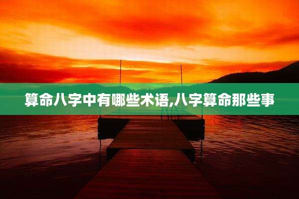 算命八字中有哪些术语,八字算命那些事