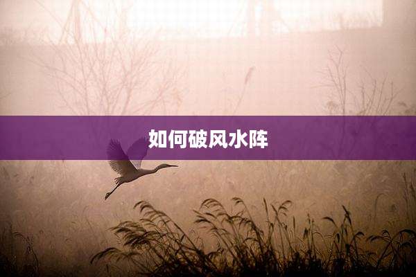 如何破风水阵
