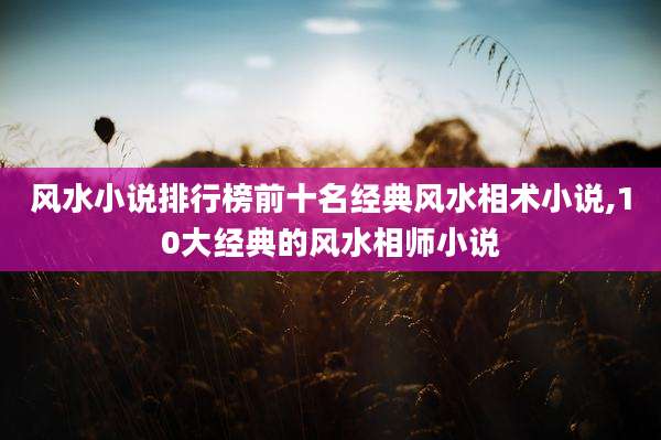风水小说排行榜前十名经典风水相术小说,10大经典的风水相师小说