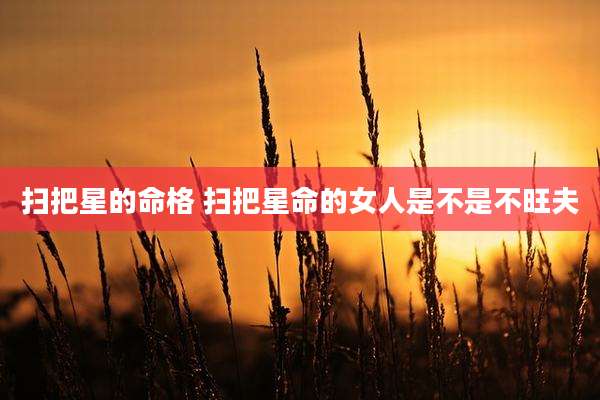 扫把星的命格 扫把星命的女人是不是不旺夫