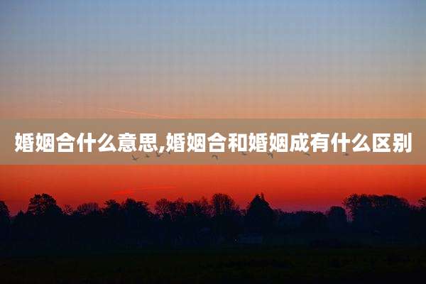 婚姻合什么意思,婚姻合和婚姻成有什么区别