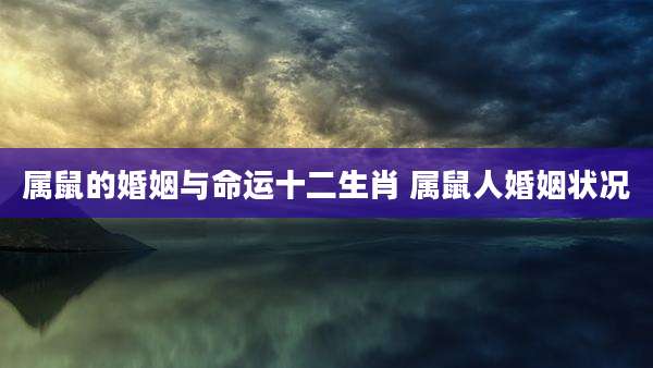 属鼠的婚姻与命运十二生肖 属鼠人婚姻状况