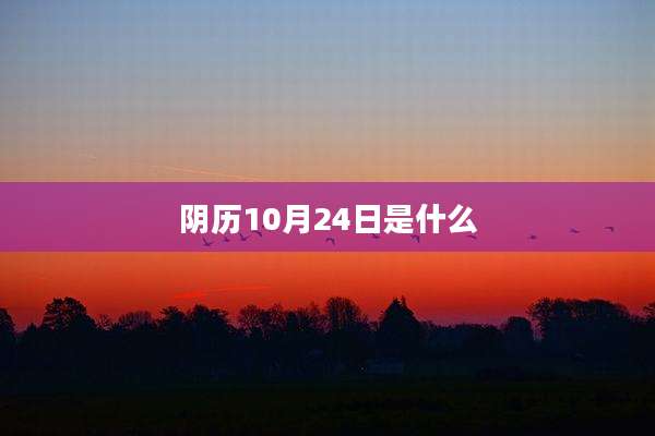 阴历10月24日是什么