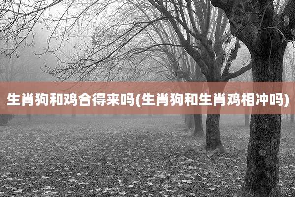 生肖狗和鸡合得来吗(生肖狗和生肖鸡相冲吗)
