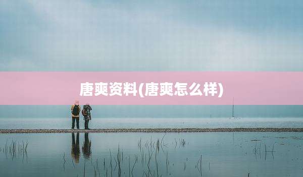 唐爽资料(唐爽怎么样)