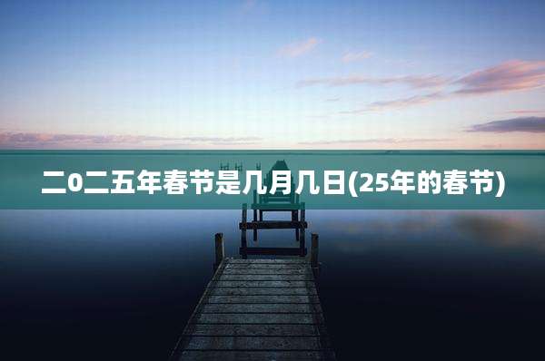 二0二五年春节是几月几日(25年的春节)