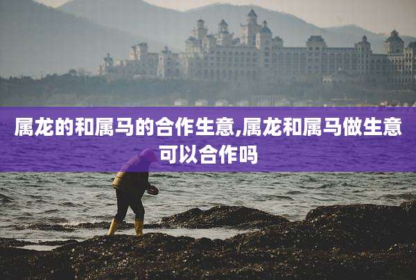 属龙的和属马的合作生意,属龙和属马做生意可以合作吗