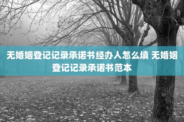 无婚姻登记记录承诺书经办人怎么填 无婚姻登记记录承诺书范本