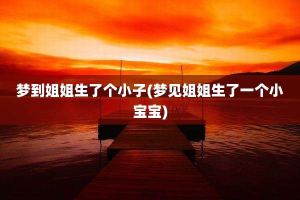 梦到姐姐生了个小子(梦见姐姐生了一个小宝宝)