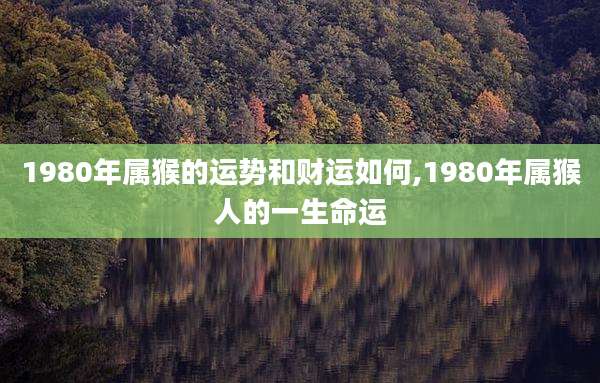 1980年属猴的运势和财运如何,1980年属猴人的一生命运