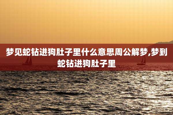 梦见蛇钻进狗肚子里什么意思周公解梦,梦到蛇钻进狗肚子里