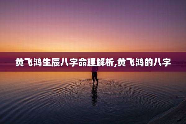 黄飞鸿生辰八字命理解析,黄飞鸿的八字