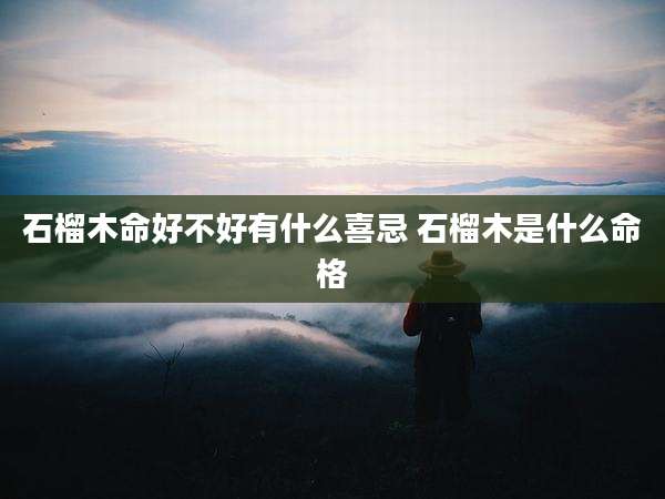 石榴木命好不好有什么喜忌 石榴木是什么命格