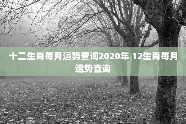 十二生肖每月运势查询2020年 12生肖每月运势查询
