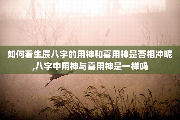 如何看生辰八字的用神和喜用神是否相冲呢,八字中用神与喜用神是一样吗